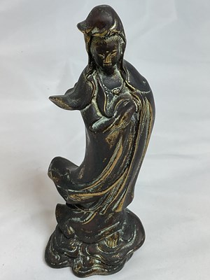 Lot 272 - A Chinese bronze figure of Guanyin, height...