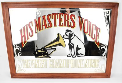 Lot 86 - HMV; a modern advertising mirror with printed...