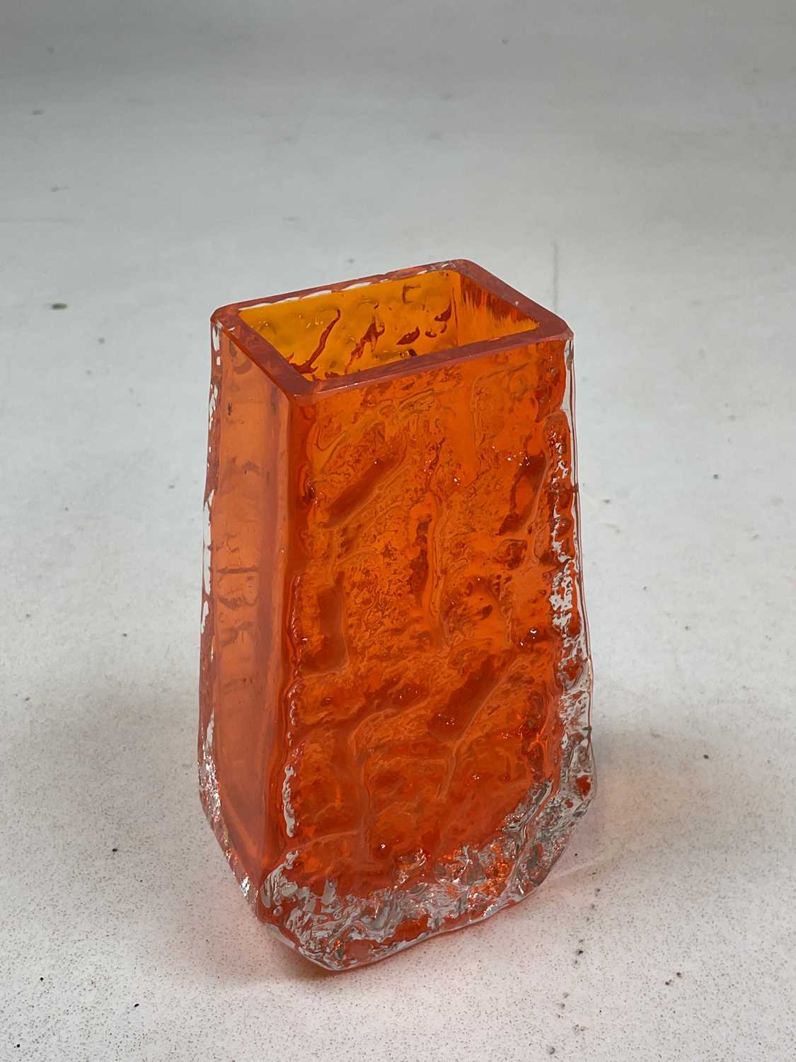 Lot 290 WHITEFRIARS; a tangerine Coffin vase by