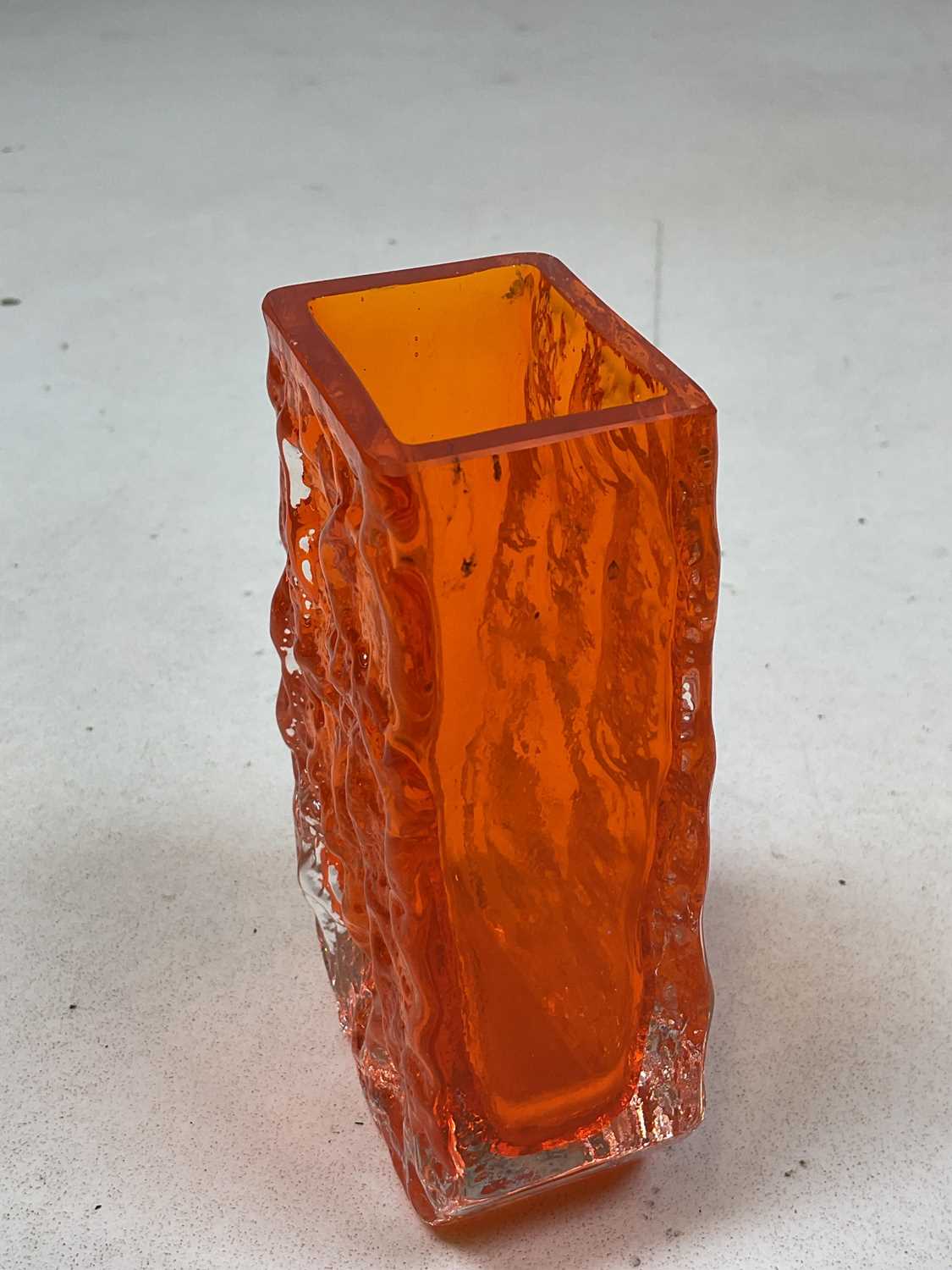 Lot 290 WHITEFRIARS; a tangerine Coffin vase by