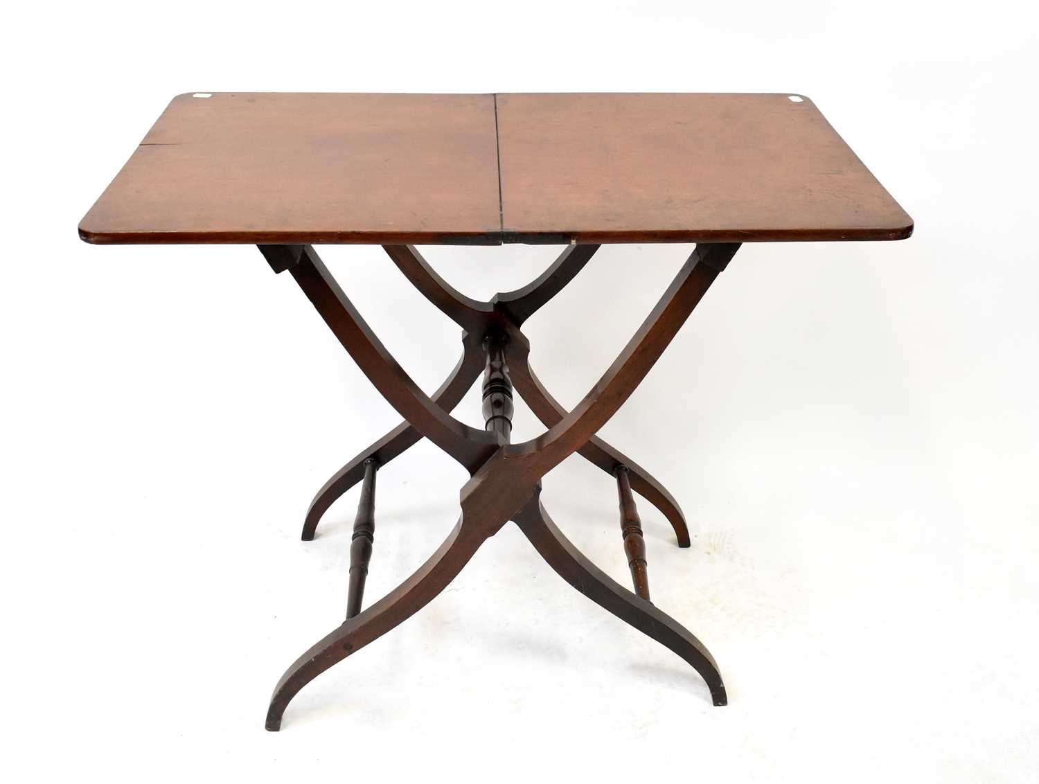 Campaign Table Lot 8 - A 19th century mahogany folding campaign table