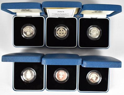 Lot 886 - ROYAL MINT; six silver proof £1 coins, dates...