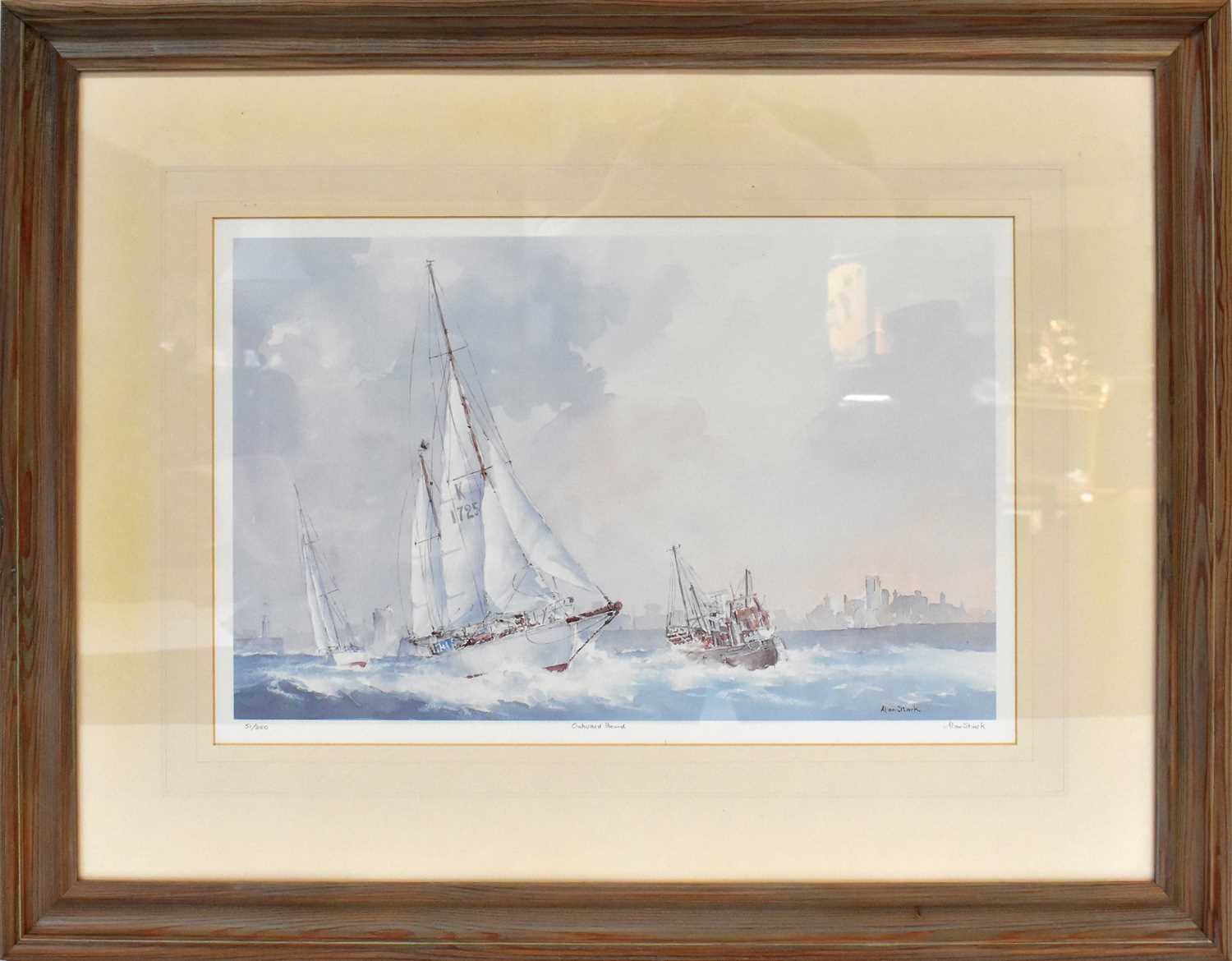 Lot 753 - ALAN STARK; colour lithograph 'Outward Bound',...