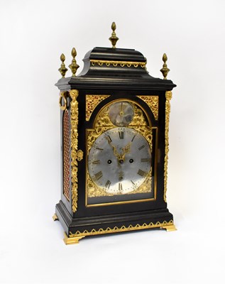 Lot 107 - An ebonised gilt metal mounted eight-day...