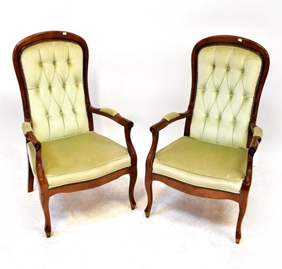 Lot 36 - A pair of reproduction mahogany framed open...