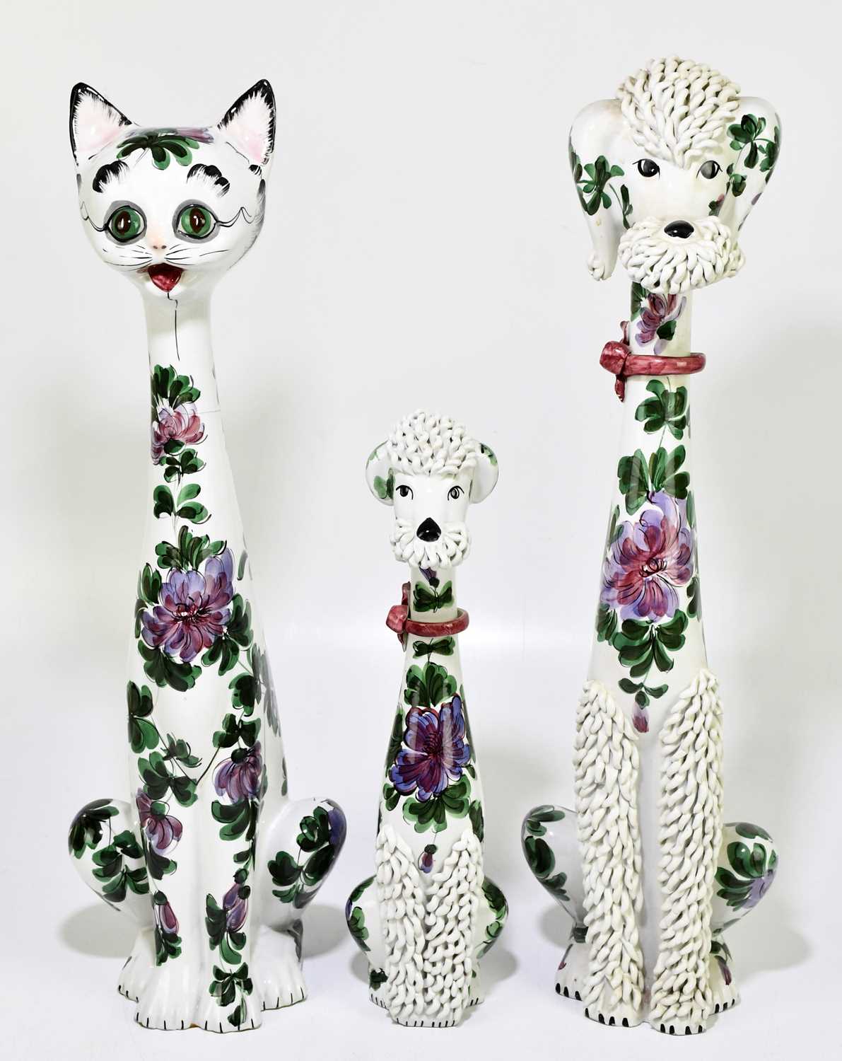 Lot 284 - Two 1950s Italian ceramic Spaghetti poodles,...