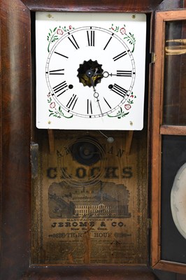 Lot 2714 - An American walnut wall clock with painted...
