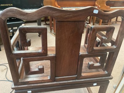 Lot 2235 - A large Chinese huanghuali elbow chair with...