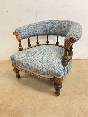 Lot 522 - A late Victorian upholstered nursing chair.