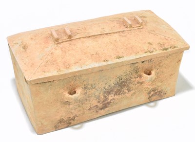 Lot 1007 - A Chinese Han dynasty (206BC-220AD) terracotta rectangular casket and cover