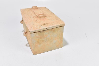 Lot 1007 - A Chinese Han dynasty (206BC-220AD) terracotta rectangular casket and cover