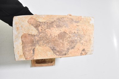 Lot 1007 - A Chinese Han dynasty (206BC-220AD) terracotta rectangular casket and cover
