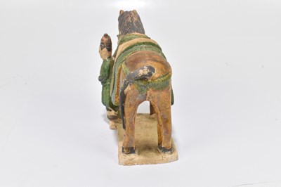 Lot 1025 - A Chinese Tang dynasty (218-906AD) Sancai glazed model of a horse