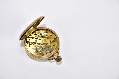 Lot 2989 - A 9ct yellow gold crown wind fob watch, the...