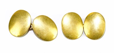 Lot 335 - A pair of 18ct yellow gold cufflinks, approx...