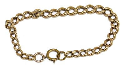 Lot 204 - A 9ct rose gold bracelet with base metal clasp,...