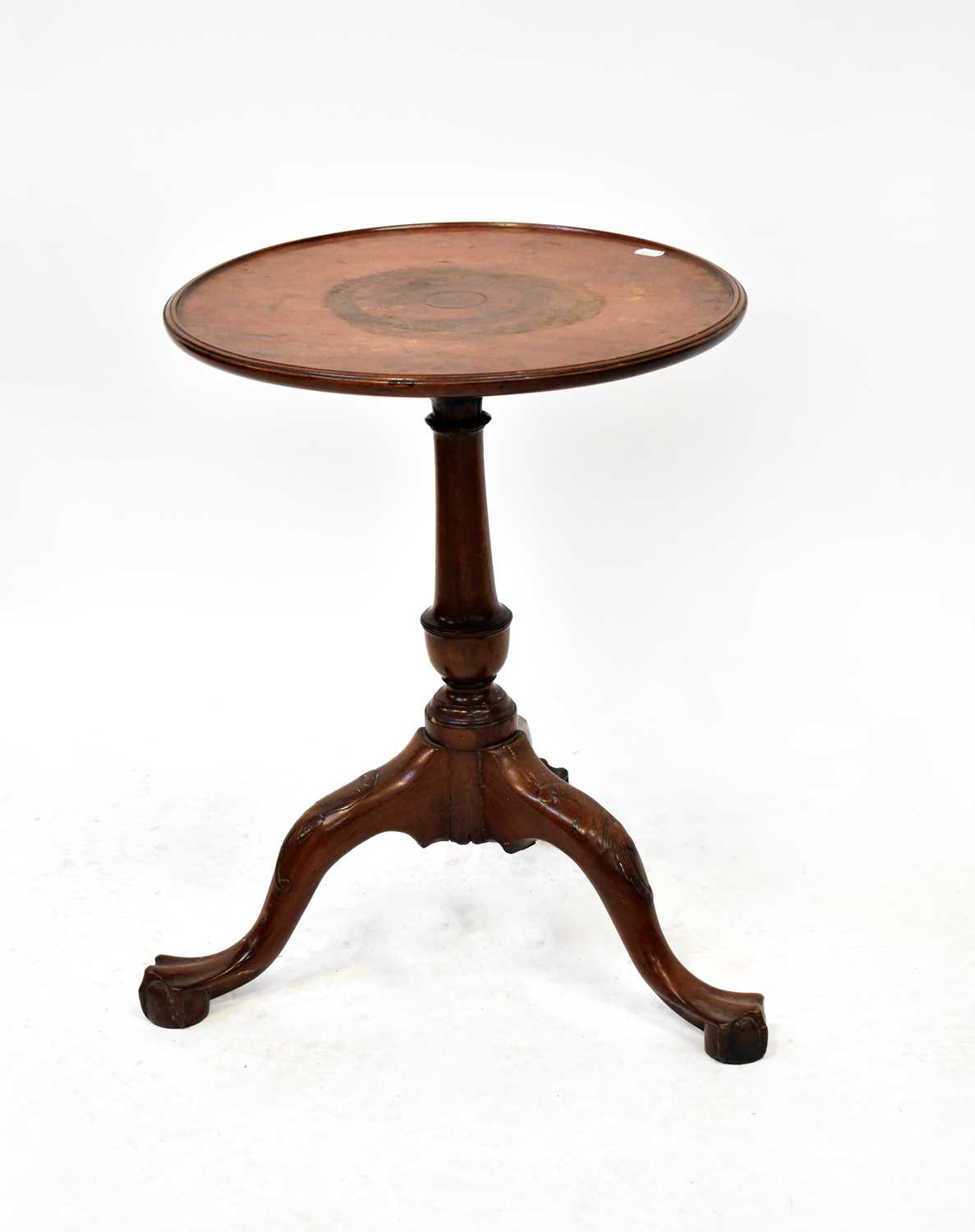 Lot 5 - A 19th century circular table with lipped top...