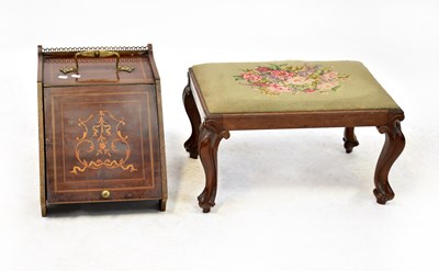 Lot 53 - An Edwardian inlaid mahogany purdonium with...