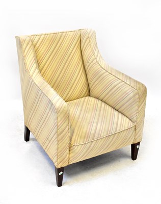 Lot 2 - A 1930s armchair upholstered in a striped...