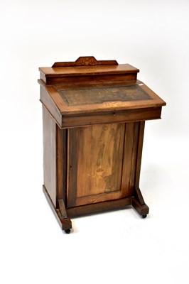 Lot 52 - An Edwardian inlaid mahogany davenport with...