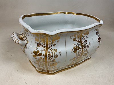 Lot 235 - A 19th century pottery footbath with twin...