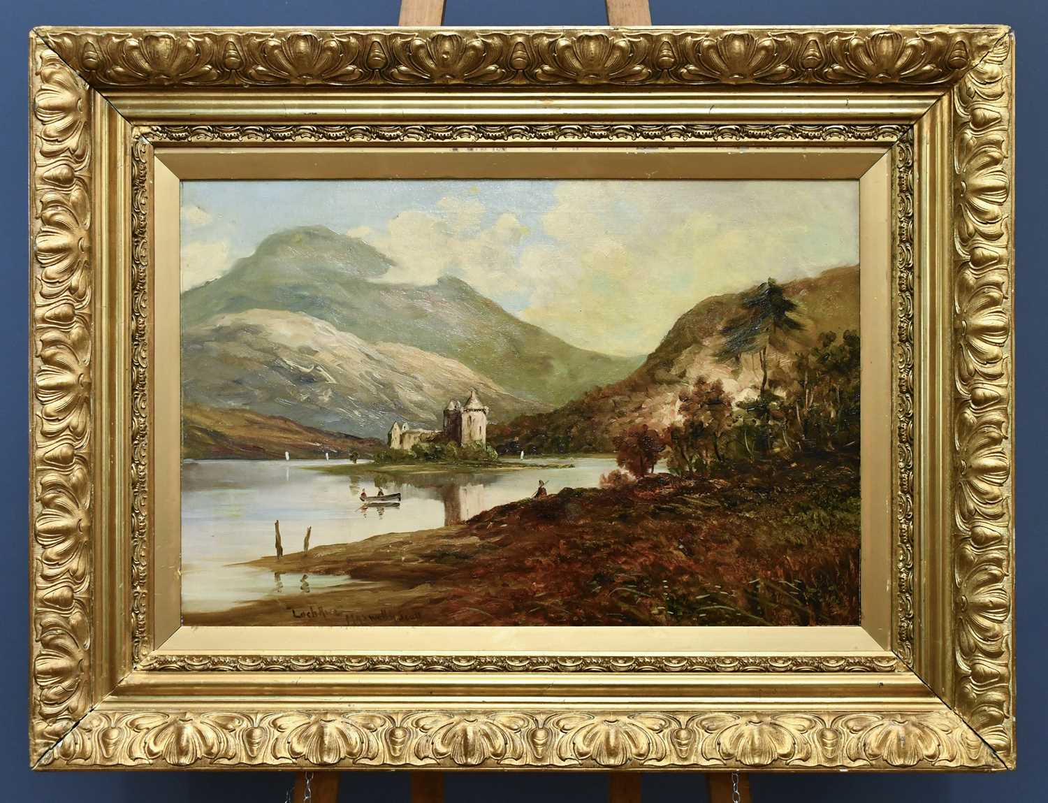 Lot 1661 - MAXWELL SCOTT: oil on canvas, depicting a loch,...