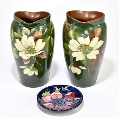 Lot 103 - WATCOMBE; a pair of vases decorated with...