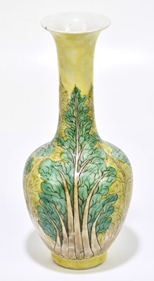 Lot 2058 - A Chinese vase, decorated with foliage against...