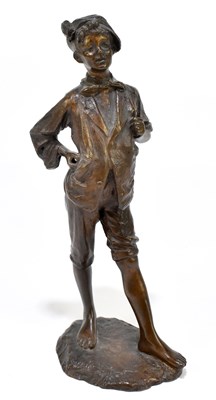 Lot 321 - A circa 1900 bronze figure of a young gentleman