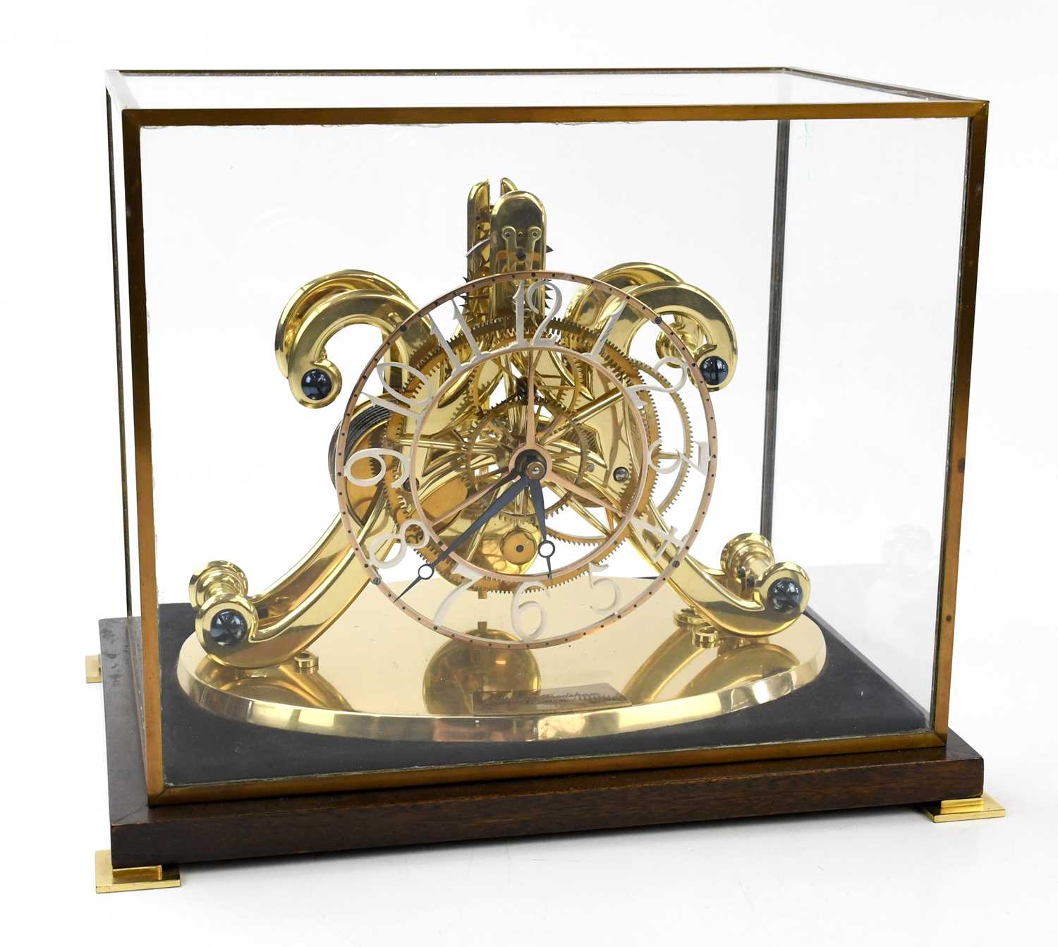 Lot 2688 - CHARLES FRODSHAM; a brass skeleton clock, with...