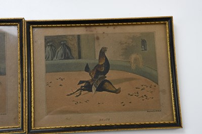 Lot 1682 - J E RIPPER; folk art oil on board, fighting...