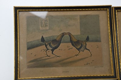 Lot 1682 - J E RIPPER; folk art oil on board, fighting...