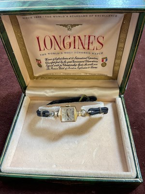 Lot 370 - LONGINES; a lady's cocktail watch in original...