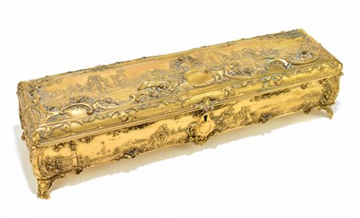 Lot 317 - An unusual and large circa 1900 French gilt metal casket