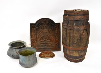 Lot 168 - A 19th century coopered oak barrel, height...