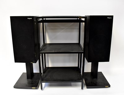 Lot 229 - ROGERS; a pair of black ash LS7 loudspeakers,...