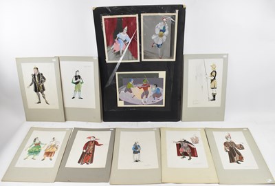 Lot 665 - A set of nine watercolour drawings of...