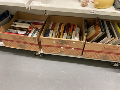 Lot 618 - Nine boxes of assorted book including travel,...
