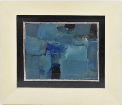 Lot 663 - UNATTRIBUTED; abstract oil, indistinctly...