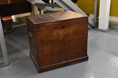 Lot 51 - A 19th century oak silver chest with hinge lid...