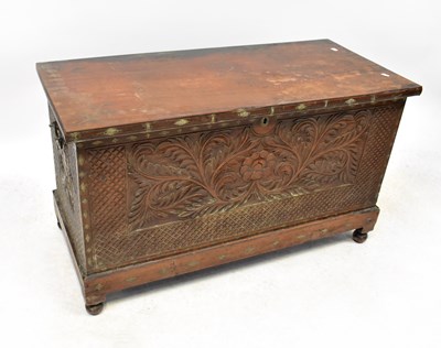 Lot 12 - A 20th century mahogany chest with brass...