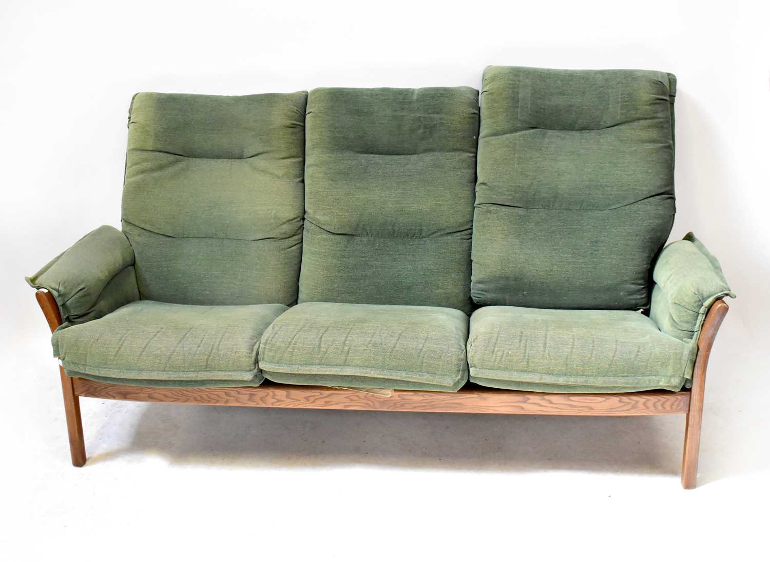 Lot 66 An Ercolstyle teak framed threepiece suite