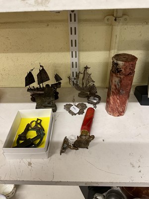 Lot 577 - A small group of Chinese white metal items,...