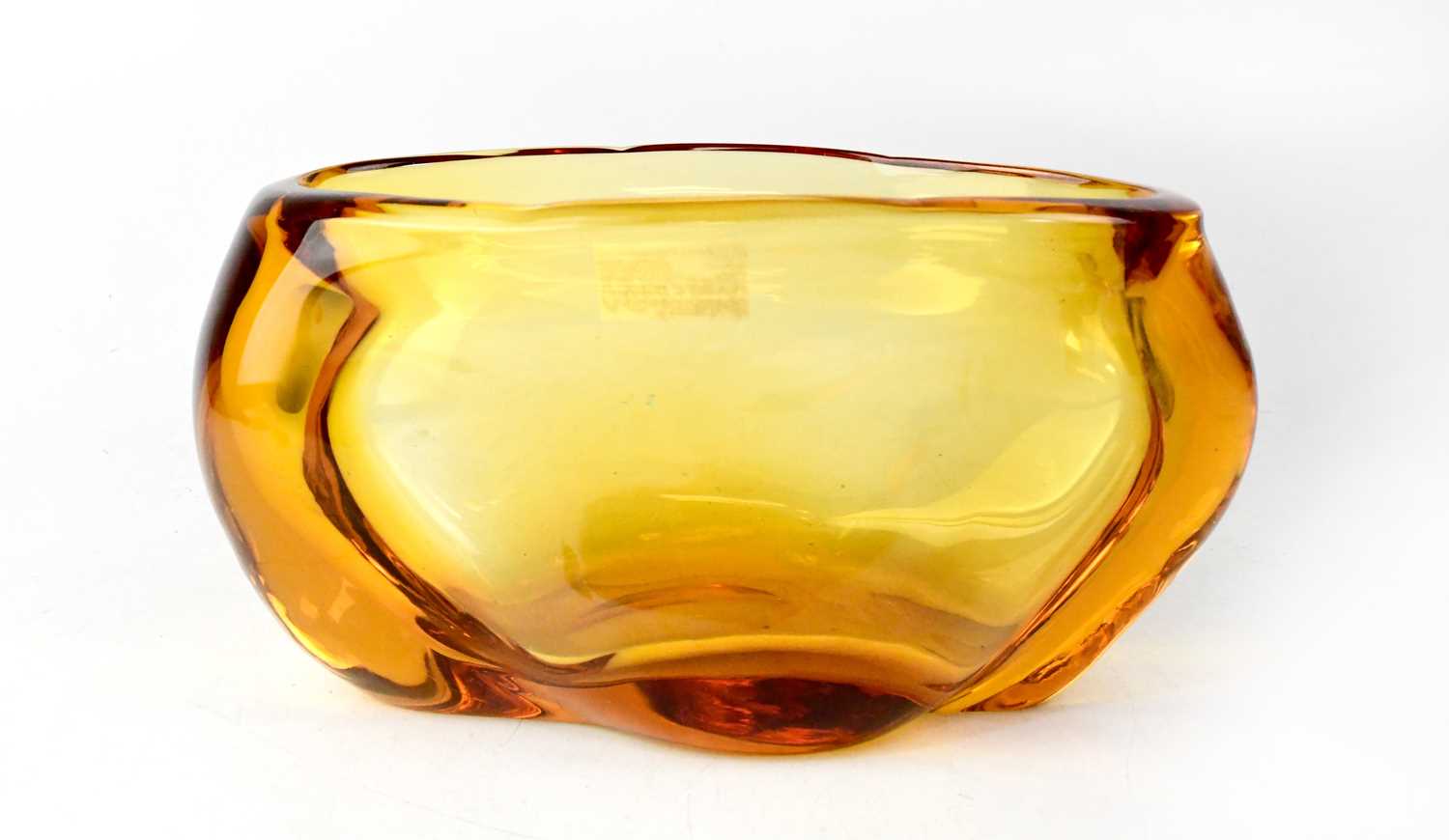 Lot 714 - WHITEFRIARS; a golden amber oval bowl, 14.5 x...