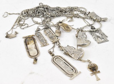 Lot 903 - A collection of white metal items including...