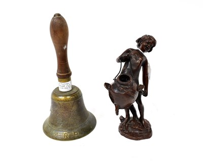 Lot 142 - An early 20th century brass bell, incised...