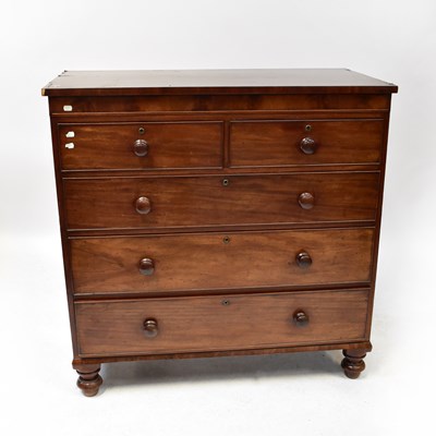 Lot 44 - A Victorian mahogany chest of two short over...