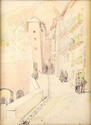 Lot 1627 - HENRI CASSIERS; a pencil and watercolour...