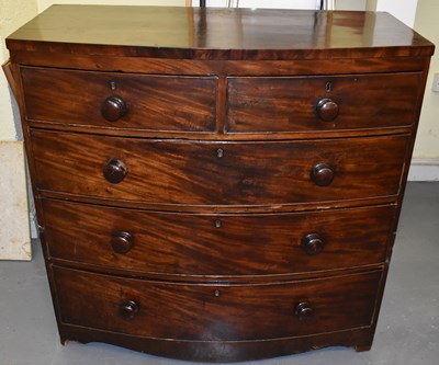 Lot 68 - A 19th century mahogany bowfronted chest of...