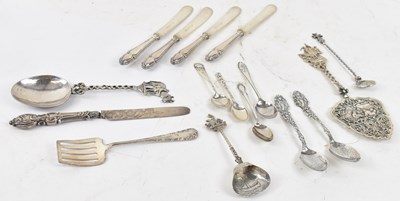 Lot 801 - A small quantity of hallmarked silver and 800...